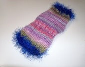 Natural Violet Wool/Soy Stripes Eyelash Dog Sweater