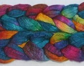 Blueface Leicester Tussah Silk Spinning Fiber - 'Rainbow'