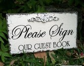 GUEST BOOK Wedding Sign Self standing 9 x 5