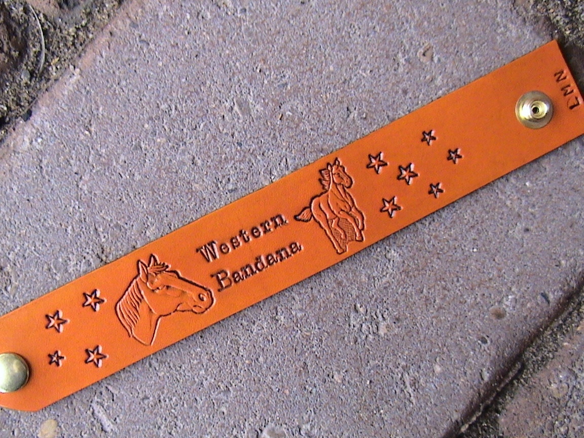 Personalized EQUINE Leather ID Wristband (with your horses name on it) 1.25 inch wide band