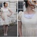 Vintage 50's Yellow and White Gingham Day Dress with Lace Ruffle Bodice - sz XS