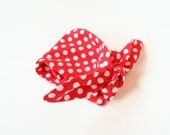 Red and White Polka Dot Tie Up Hair Scarf Headband Pinup Rockabilly Medium Wide Hairwrap