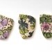 3 Hand Painted Ceramic Purple Flower Tiles