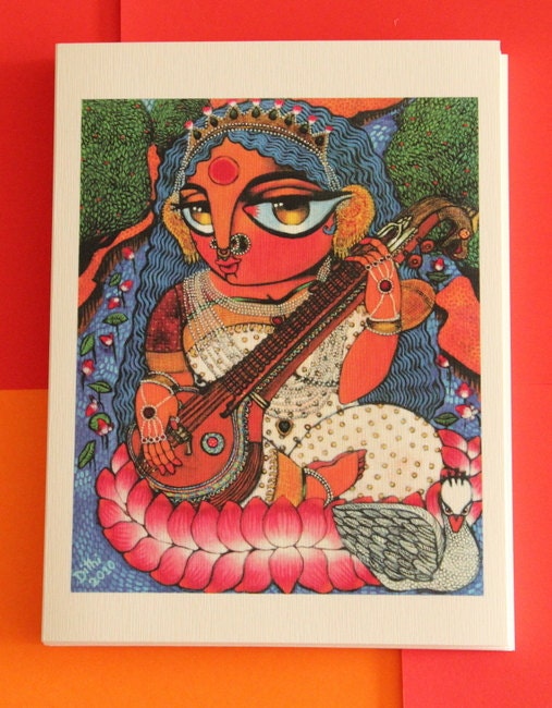 Maa Saraswati Goddess of Knowledge MINI PRINT