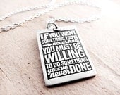 Graduation jewerly - Inspirational quote necklace - Thomas Jefferson - Motivational quote jewelry - Eco friendly reclaimed silver