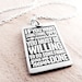 Graduation jewerly - Inspirational quote necklace - Thomas Jefferson - Motivational quote jewelry - Eco friendly reclaimed silver