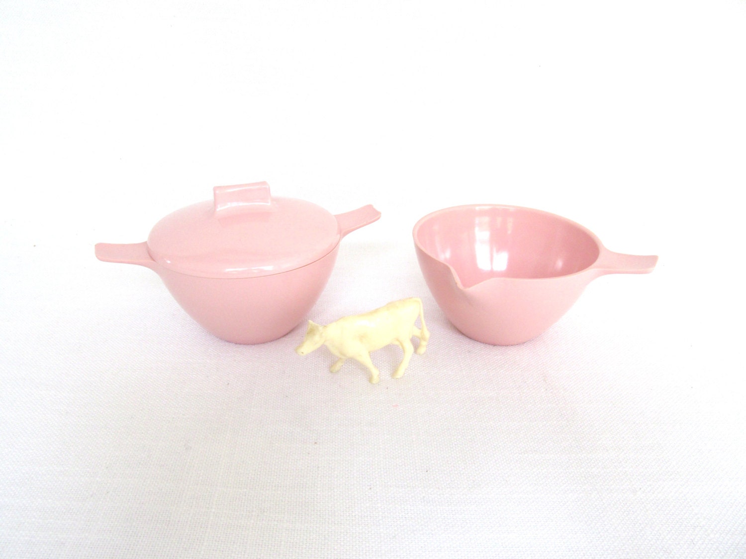 Vintage Pink Melmac Sugar And Creamer Set