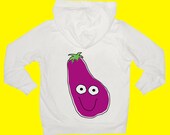 Cotton fleece screenprinted fruit or veggie hoodie