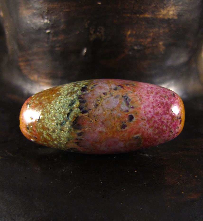 Lampwork focal bead - When the Sky Burns Pink