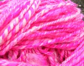 Honeysuckle Pink Wensleydale X  Hand Spun Yarn Chunky 100gms