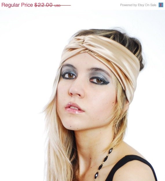 25 OFF SALE BABOOSHKA Nude Sheen Turban Headband Head Wrap