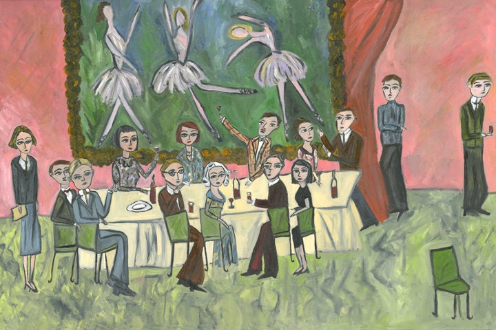 Forgotten artists and poets of the Left Bank.  Limited edittion print by Vivienne Strauss.