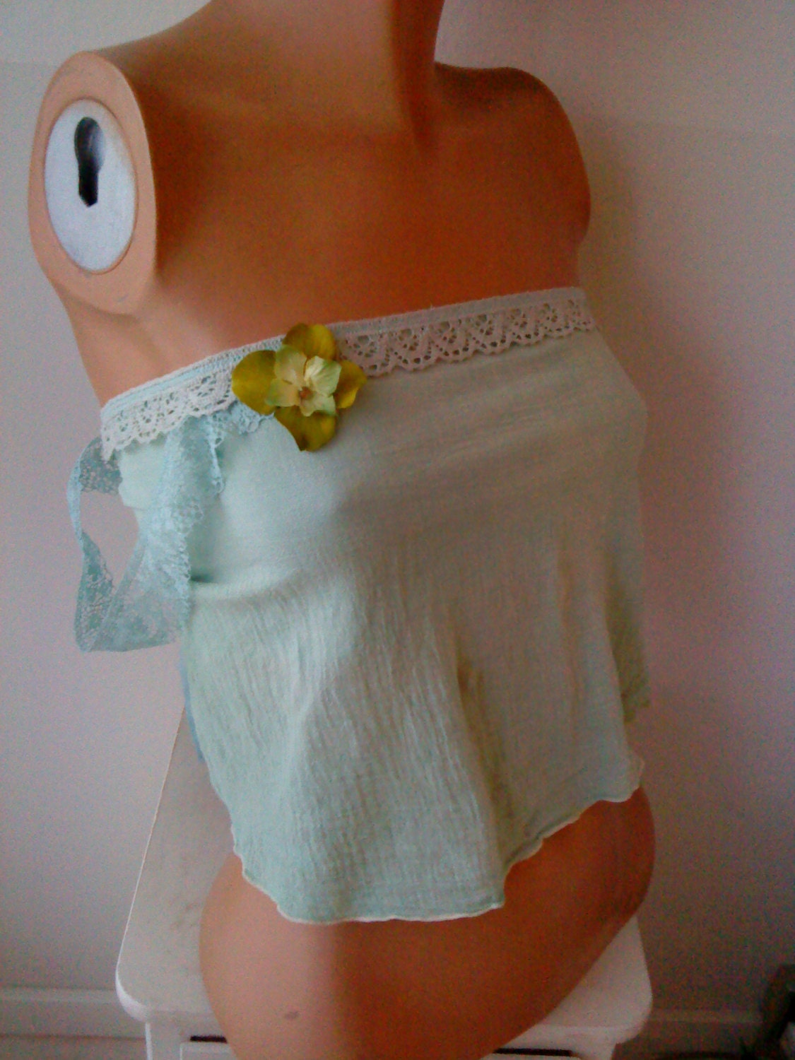 Mint Goddess Fairy Elven Strapless Tie Top