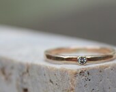 Moissanite and Gold White Gemstone Engagement Ring