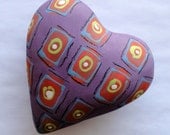 Purple Pillow Heart  Ceramic Wall Sculpture