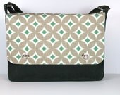 Emerald Green Waxed Canvas laptop Messenger Bag