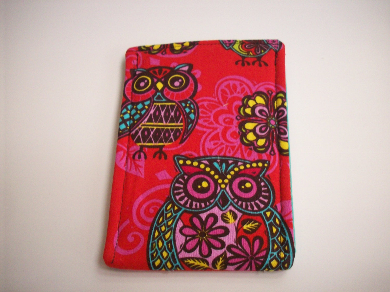 Wise Owl Phone Cozy Case for Ipod or Iphone Vibrant Red and Bright Accents