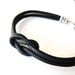 Reef Knotted Black Leather bracelet