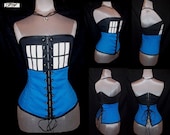 TARDIS -  Blue, Black, and White Corset - Custom - by LoriAnn Costume Designs