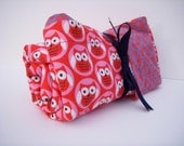 The Very Best Flannel Toddler Baby Receiving Blanket Pink and Red Owls