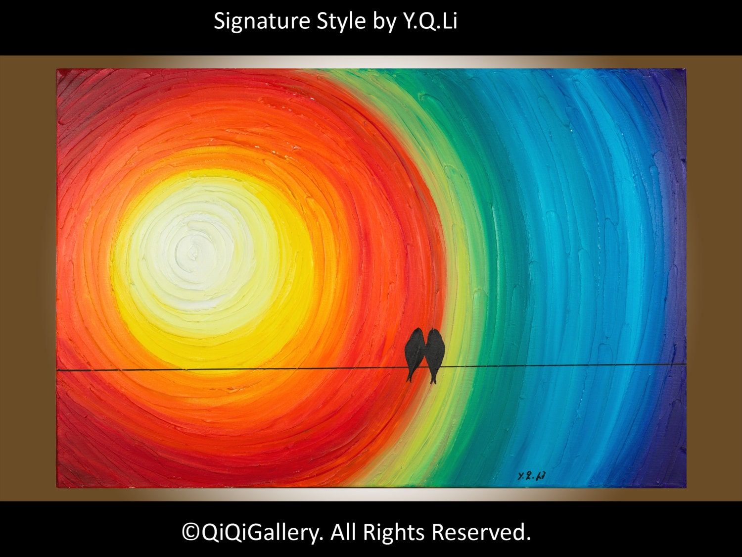 Original Modern Heavy Texture Palette Knife Painting Landscape Wall Decor "The Promise III" by QIQIGALLERY