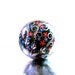 Black with Blue & Red Flowers Small Ornament Hand painted