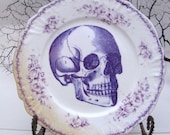 Victorian Skull Plate Purple Noir Decor Chase and Scout