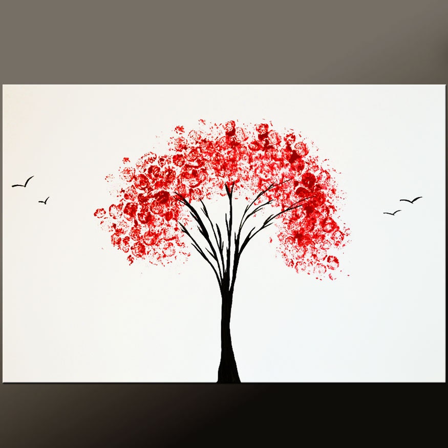 Abstract Canvas Tree Art Painting 36x24 Original Contemporary Landscape Art by Destiny Womack  - dWo - The Tree ON SALE