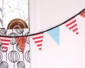 Vintage fabric bunting stripes gingham and flowers