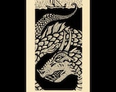 Leviathan woodcut limited edition Arcanum Bestiarum bestiary print