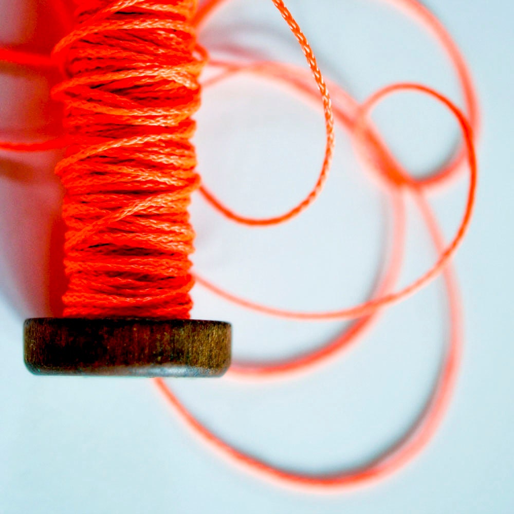 Silky Neon Orange Nylon Gift Wrap Twine (10m)
