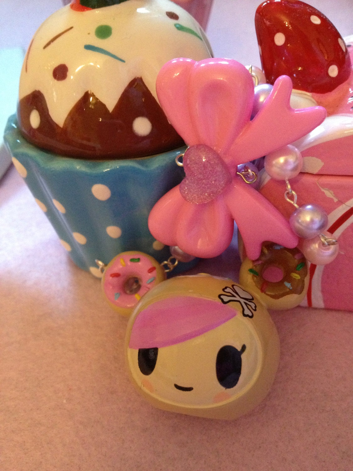 Kawaii Tokidoki Donutella Bow Necklace