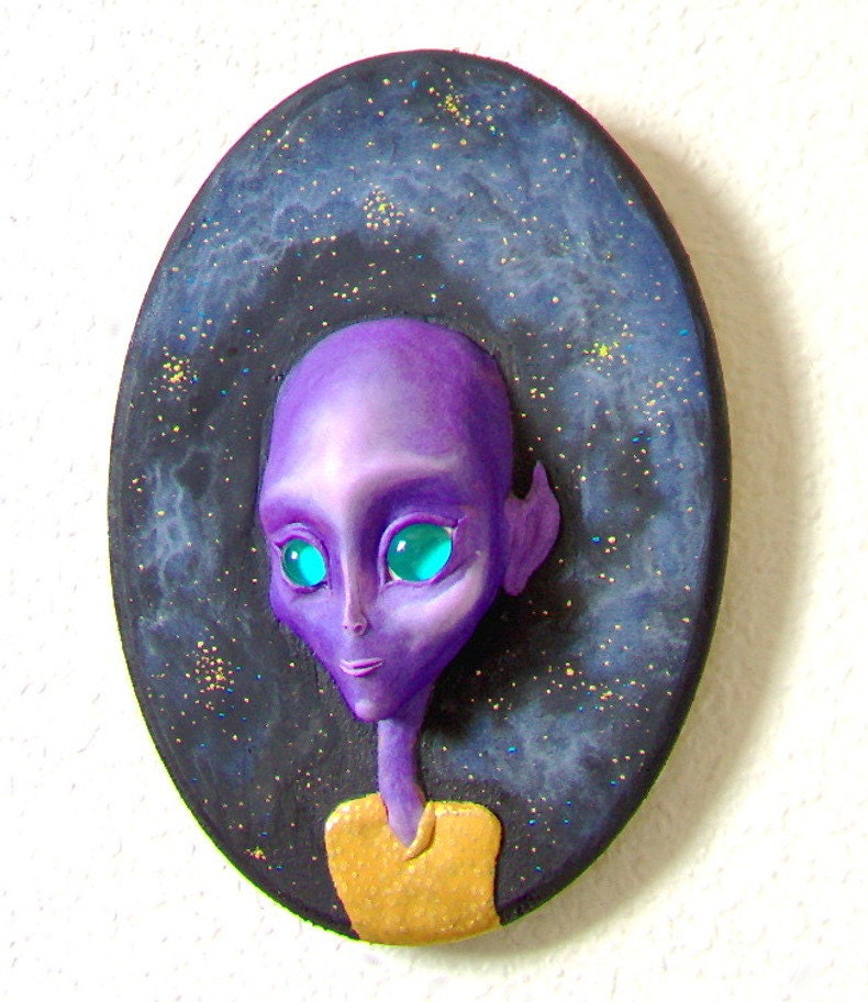 Purple Alien Art Sculpture