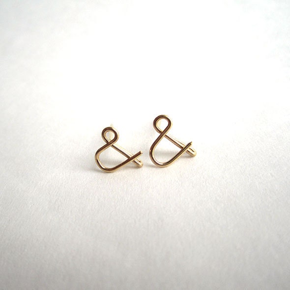 ampersand post earrings