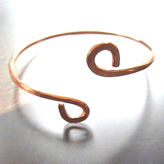 Eco Friendly Copper Cuff Bracelet Rustic Minimalist Unisex Metalwork
