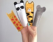 set of zoo animal felt finger puppets