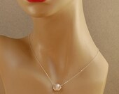 Petal Pearl Necklace, Bride Necklace, Wedding Necklace, Bridesmaid - Single Freshwater Pearl in Sterling Silver