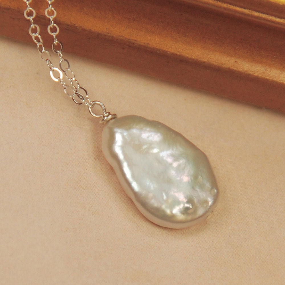 Bridal Necklace - Pearl Necklace, Bridesmaid Necklace, Wedding Jewelry - Single Freshwater Pearl in Sterling Silver - The Aphrodite Necklace