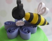 Paper Quilled Jewelry/Trinket Box with Bee, READY TO SHIP