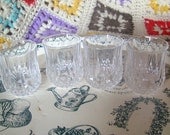 Crystal Bar Glasses Small Cordial Glasses Clear Diamond Cut Glass Set of Four Bar Ware