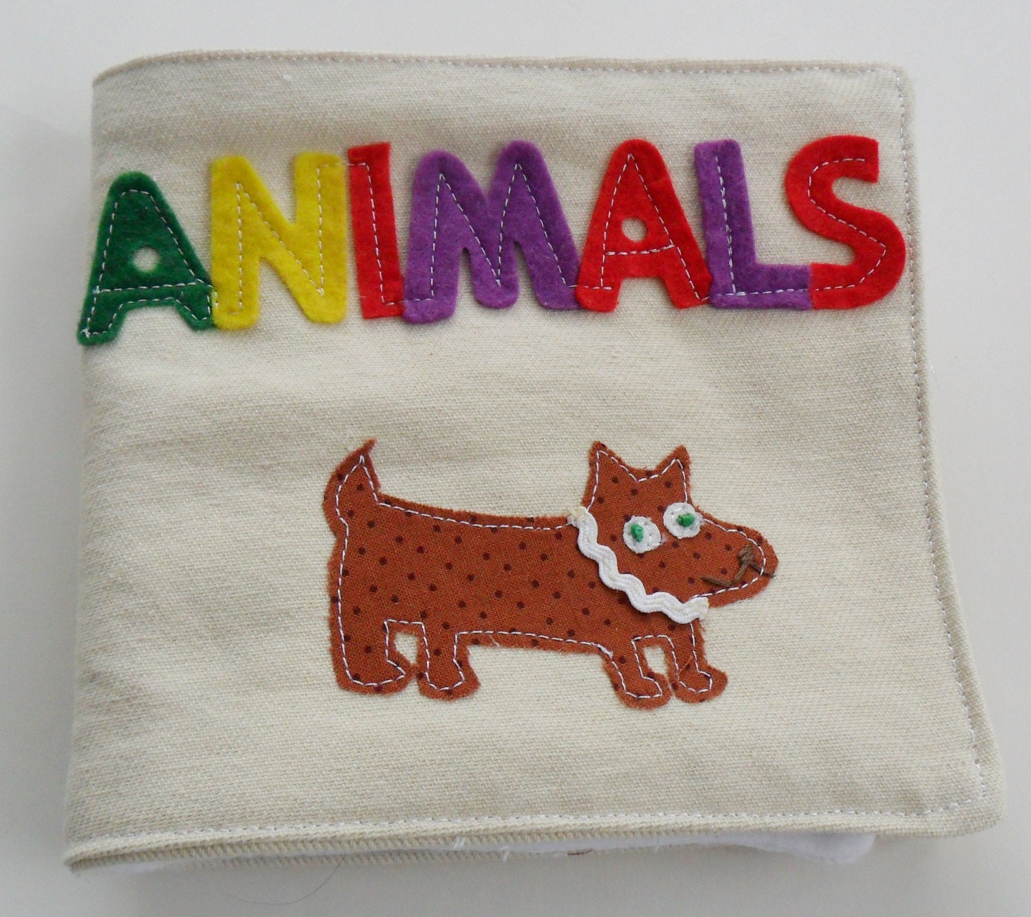 Quiet soft fabric baby activity book animals