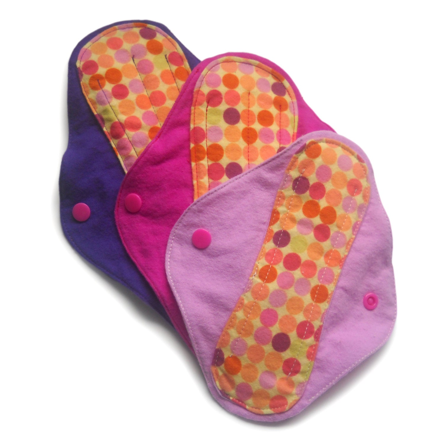 Muffies Cloth Menstrual Pad Set: Overnight, Regular, and Pantyliner in Sherbet