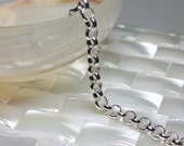 Chain Rolo Link Silver plated Nickel Free Brass chain one foot