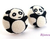 Panda earrings - Panda stud earrings - Panda studs - Panda post earrings - Panda posts sf980