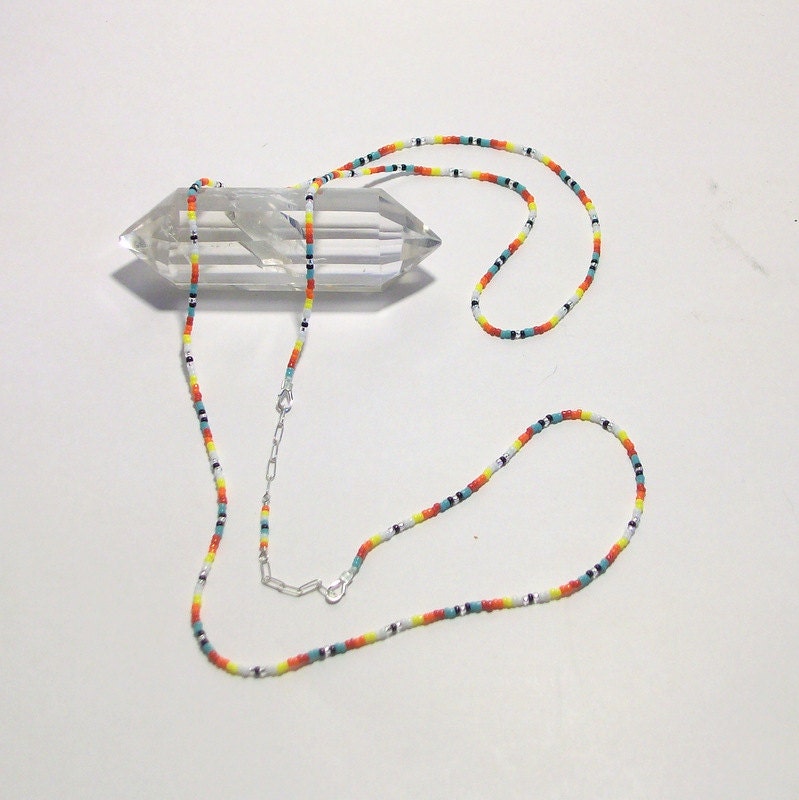 Seed Bead and Sterling Silver Necklace - Estival