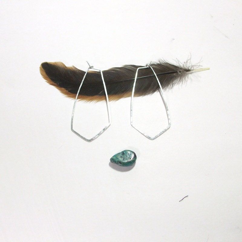 Feather Hoops - Sterling Silver