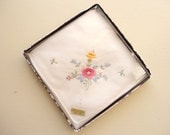 vintage embroidered handkerchief in original box