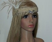 2013 EXCLUSIVE-Antique Great Gatsby  1920s Pearl and Rhinestone Headpiece-CRBoggs Original Design