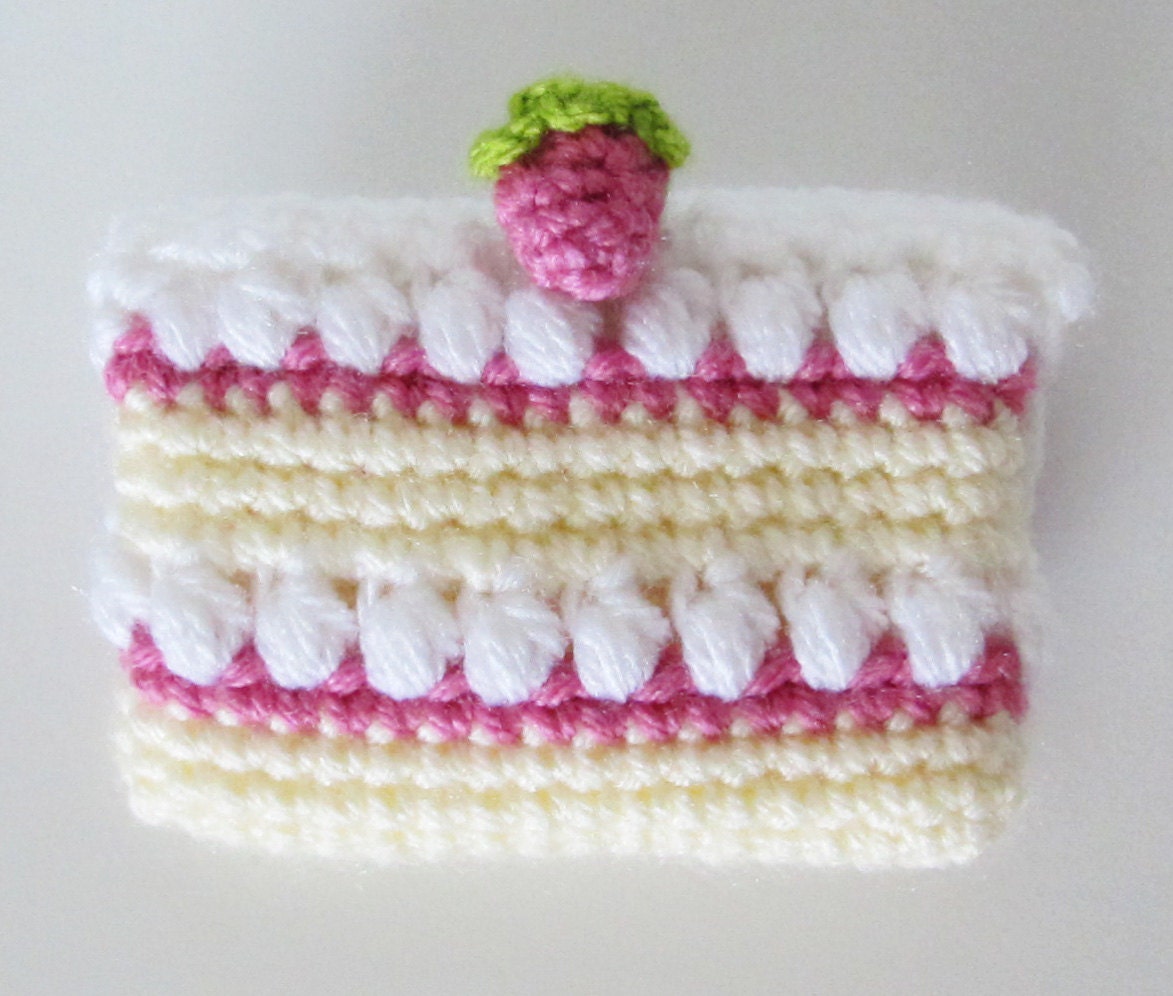 Kawaii crochet - Strawberry Shortcake - coin purse - mini wallet