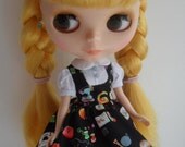Little Seamstress puff sleeve pinafore Style Dress for blythe